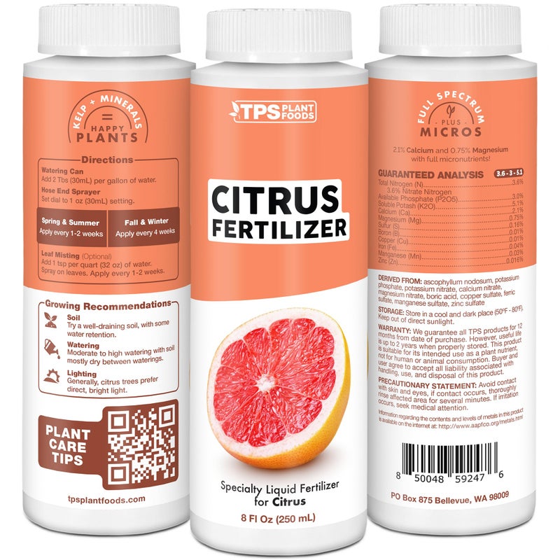 TPS NUTRIENTS Citrus Fertilizer for All Citrus and Fruiting Trees, Liquid Plant Food 8 oz (250mL) - Image 2